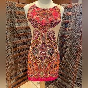 Stilletto's Lined Lace Paisley Tank Dress Size Small JD